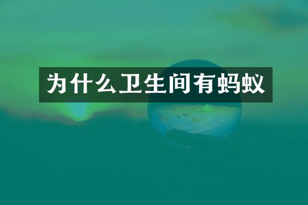 为什么卫生间有蚂蚁