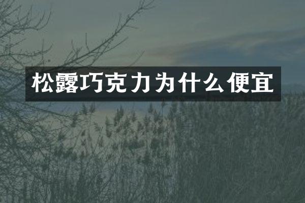松露巧克力为什么便宜