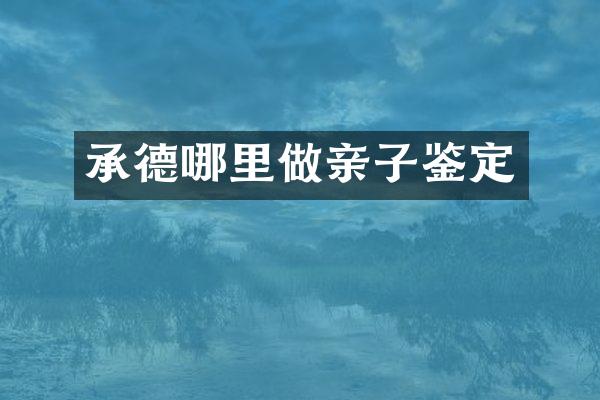 承德哪里做亲子鉴定