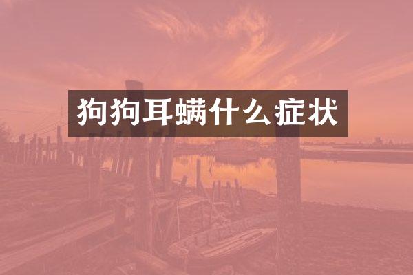 狗狗耳螨什么症状