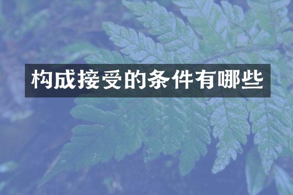 构成接受的条件有哪些