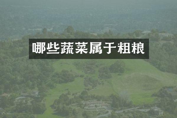 哪些蔬菜属于粗粮