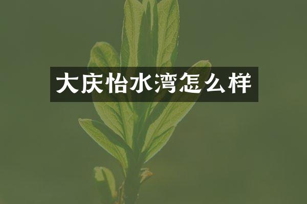 大庆怡水湾怎么样