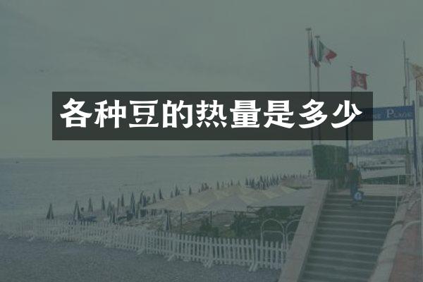 各种豆的热量是多少