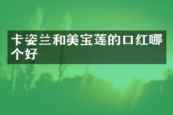 卡姿兰和美宝莲的口红哪个好