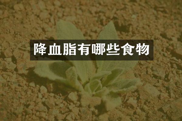 降血脂有哪些食物