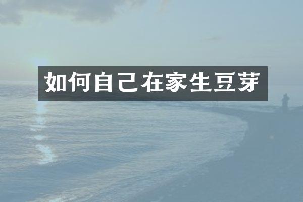 如何自己在家生豆芽