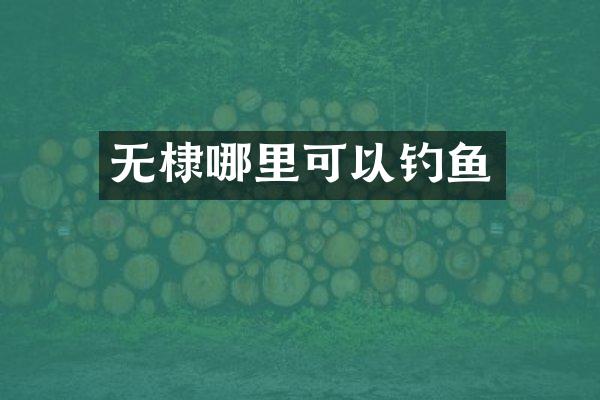 无棣哪里可以钓鱼