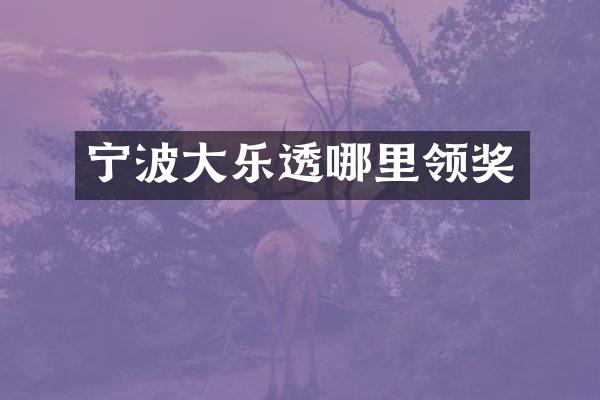 宁波大乐透哪里领奖