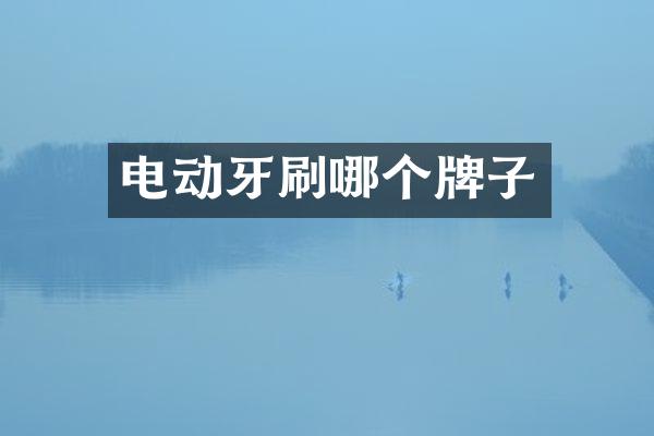 电动牙刷哪个牌子