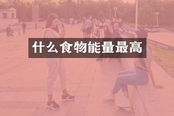 什么食物能量最高