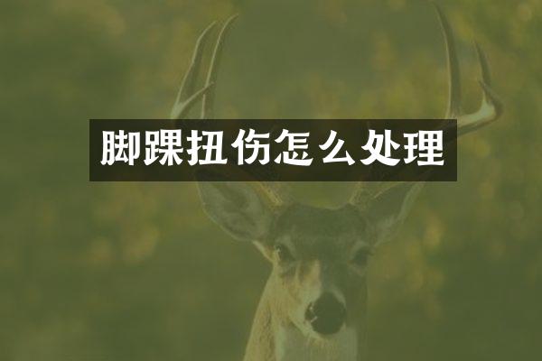 脚踝扭伤怎么处理