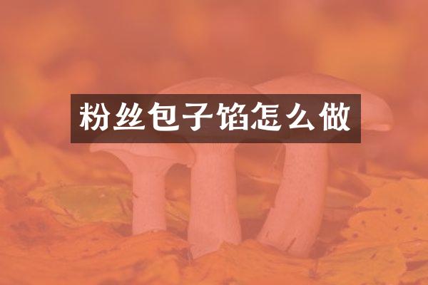 粉丝包子馅怎么做