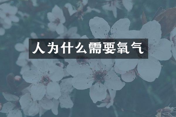 人为什么需要氧气
