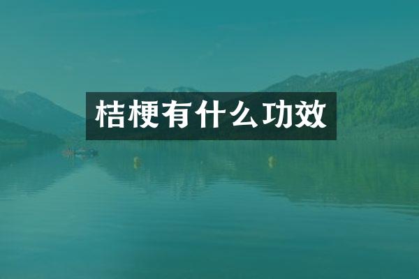 桔梗有什么功效