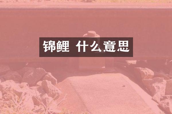 锦鲤 什么意思