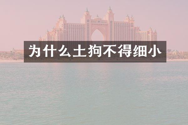 为什么土狗不得细小