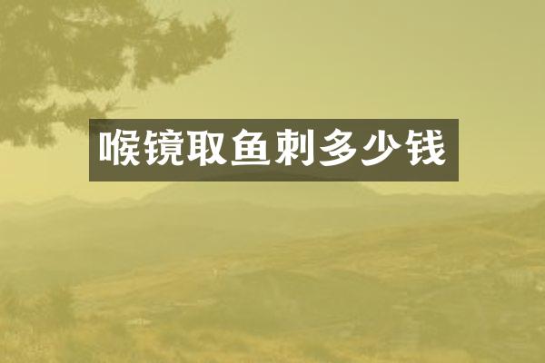 喉镜取鱼刺多少钱