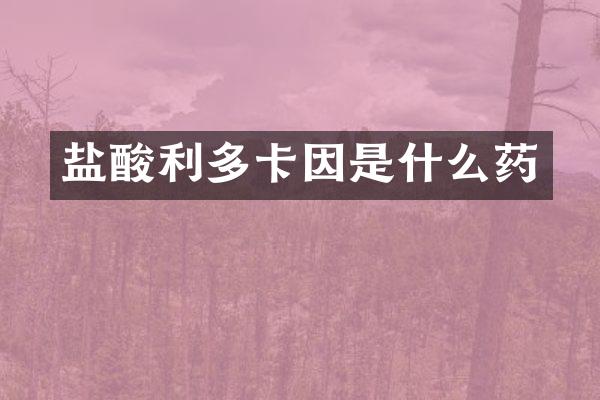 盐酸利多卡因是什么药