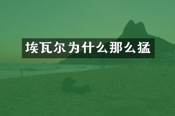 埃瓦尔为什么那么猛