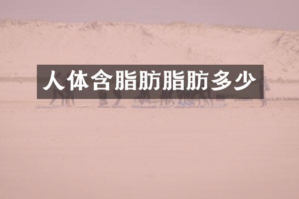 人体含脂肪脂肪多少
