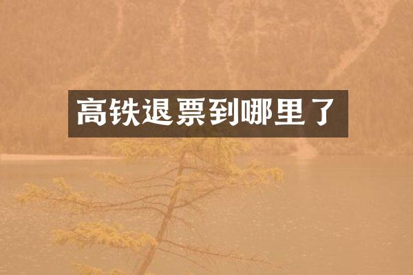 高铁退票到哪里了