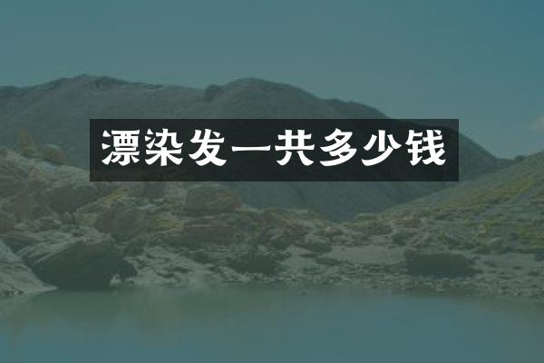 漂染发一共多少钱