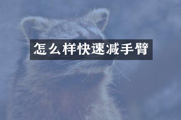 怎么样快速减手臂