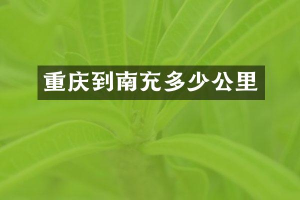 重庆到南充多少公里