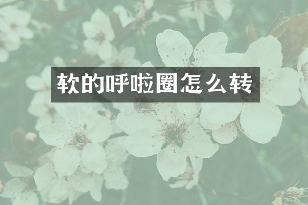 软的呼啦圈怎么转