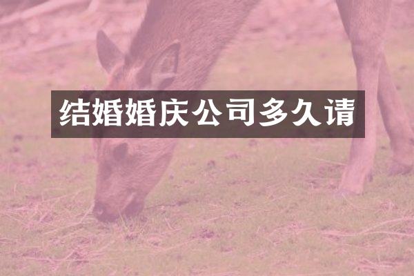 结婚婚庆公司多久请