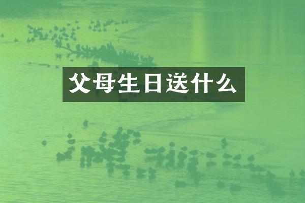 父母生日送什么