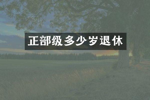 正部级多少岁退休