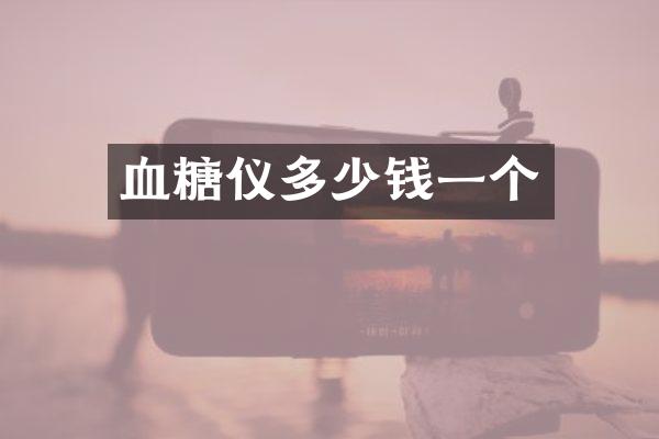 血糖仪多少钱一个