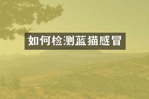如何检测蓝猫感冒