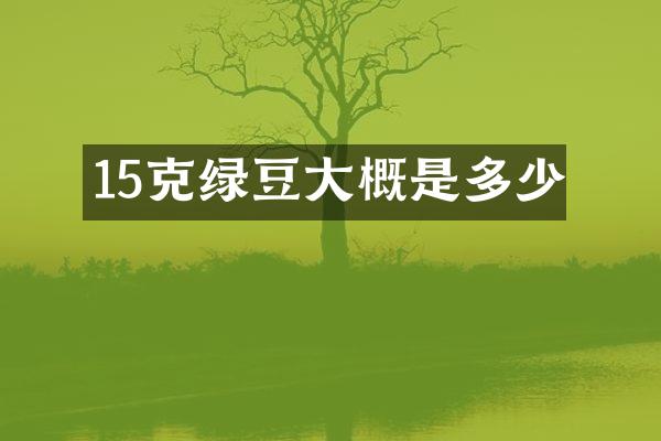 15克绿豆大概是多少