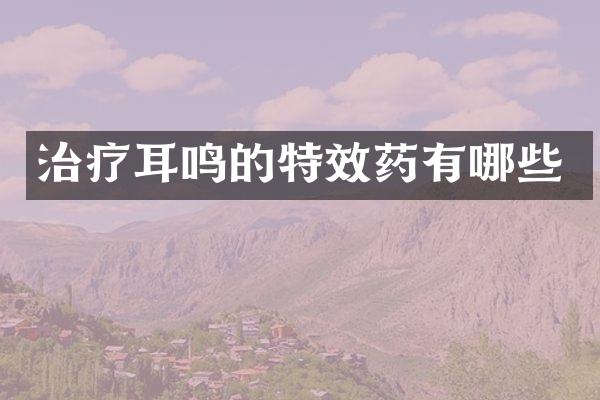 治疗耳鸣的特效药有哪些
