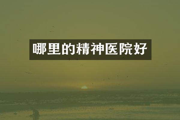 哪里的精神医院好