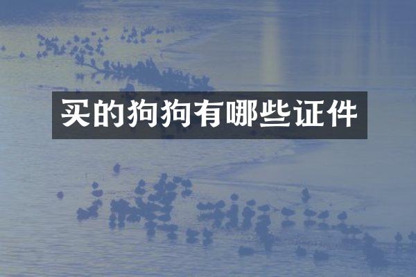 买的狗狗有哪些证件