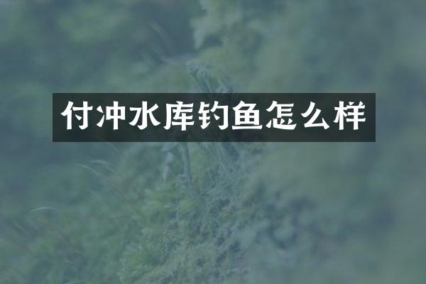 付冲水库钓鱼怎么样