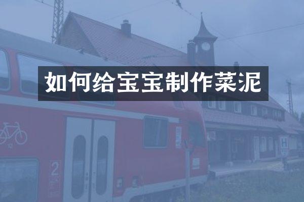 如何给宝宝制作菜泥