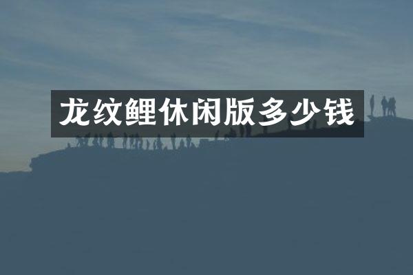 龙纹鲤休闲版多少钱