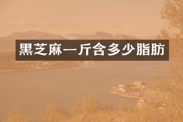 黑芝麻一斤含多少脂肪