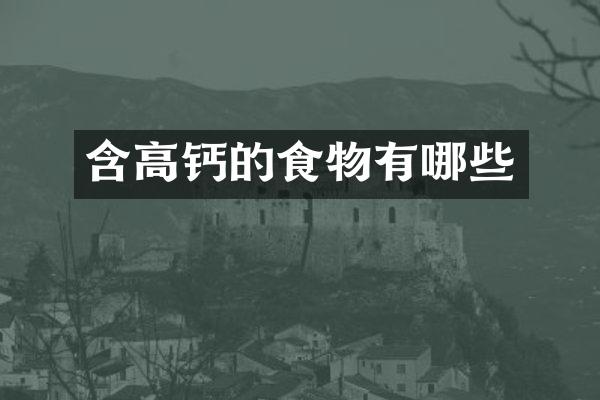 含高钙的食物有哪些