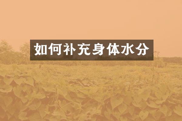 如何补充身体水分