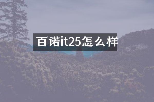 百诺it25怎么样