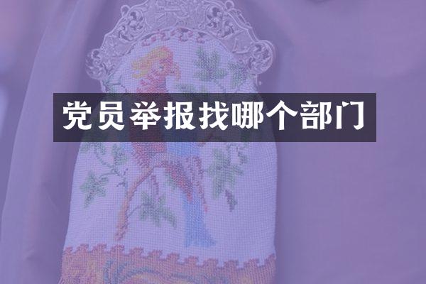 党员举报找哪个部门