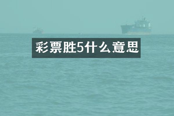 彩票胜5什么意思