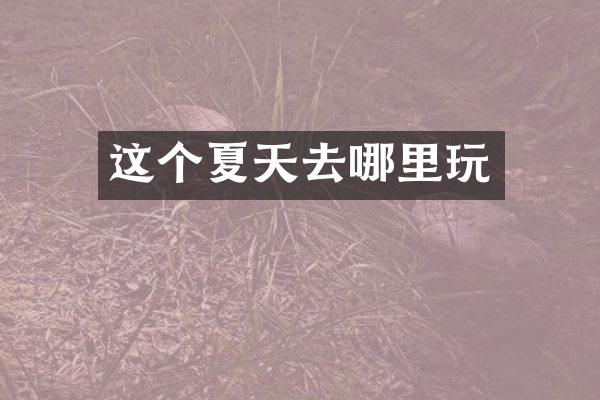 这个夏天去哪里玩