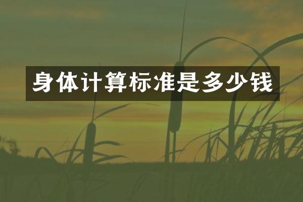 身体计算标准是多少钱